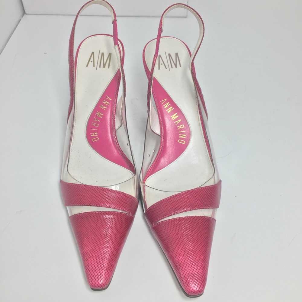 Ann Marino Pink Embossed Leather Heels